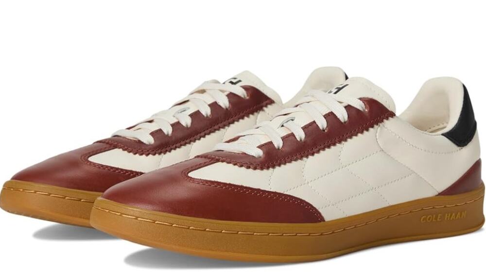Cole Haan Womens Grandpro Breakaway Leather Sneaker Brown White